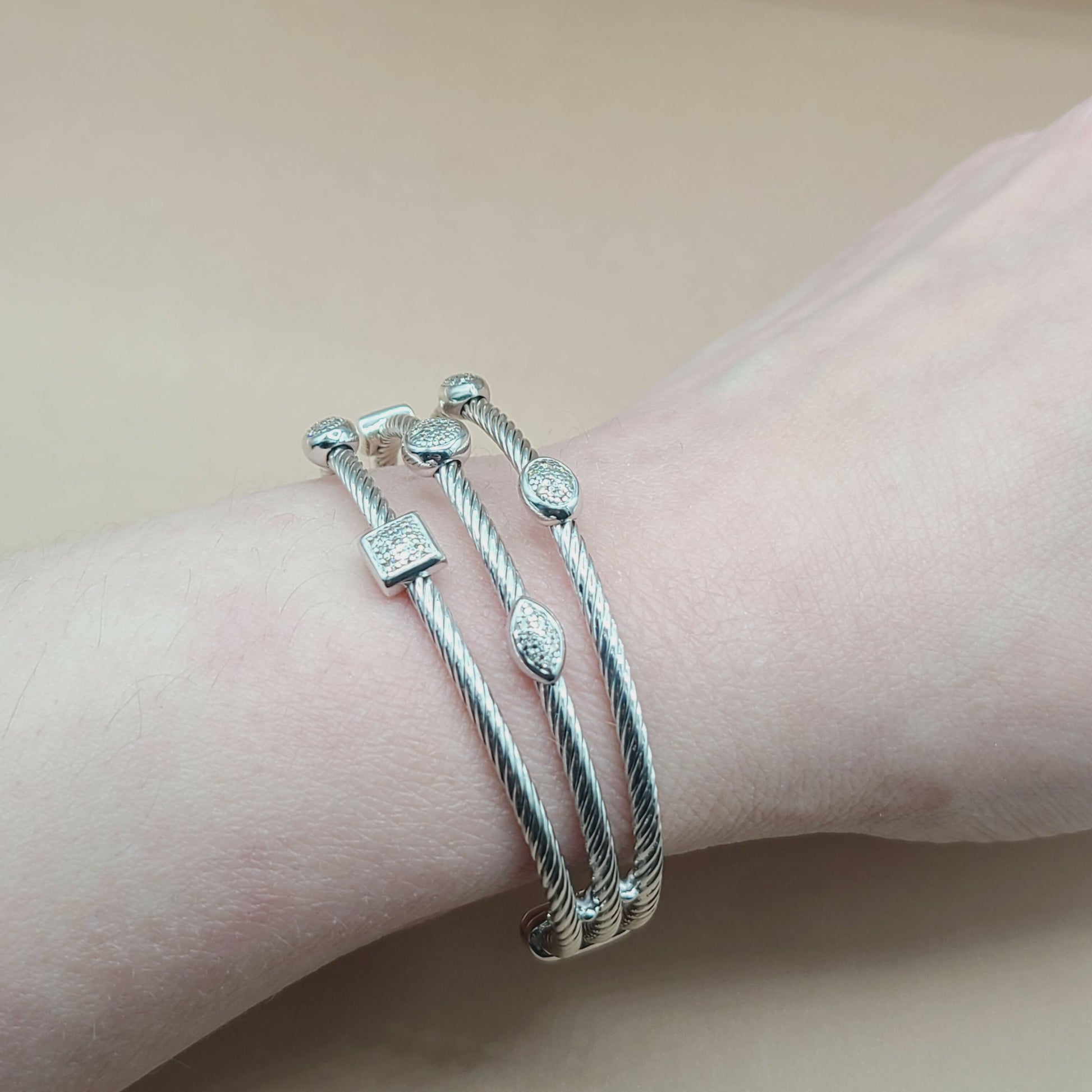 David Yurman Three Row Confetti Diamond Bracelet