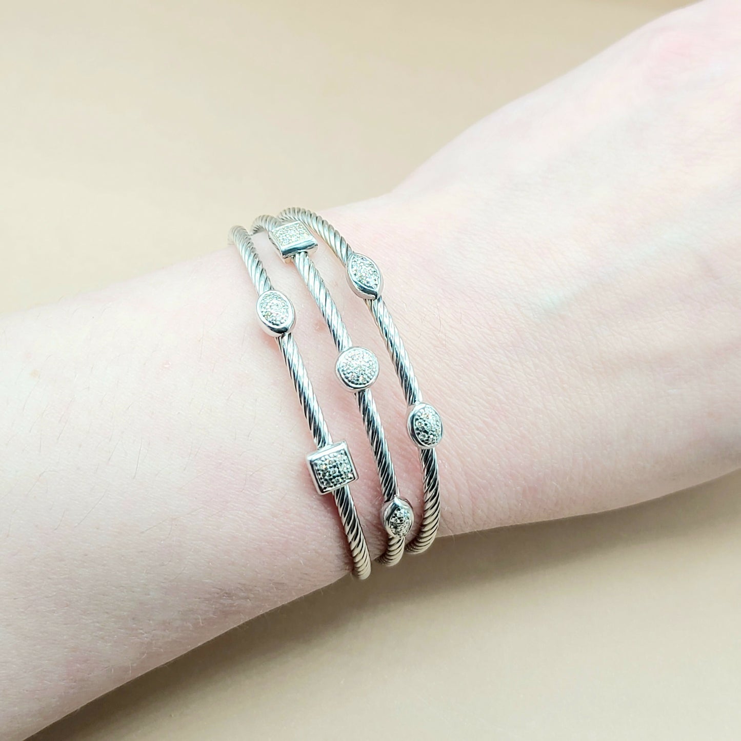 David Yurman Three Row Confetti Diamond Bracelet