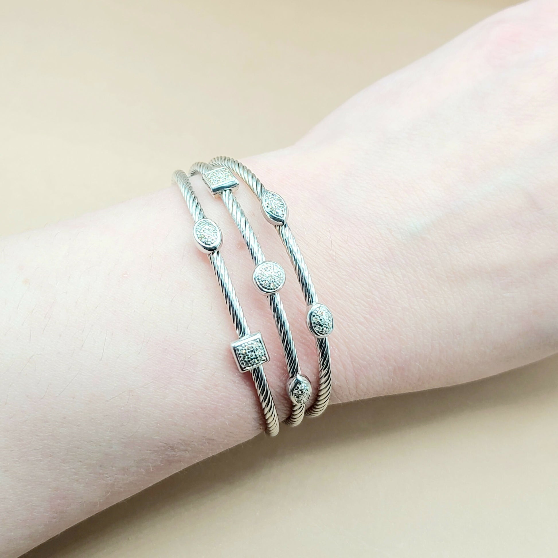 David Yurman Three Row Confetti Diamond Bracelet