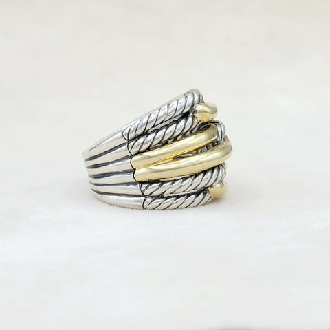  David Yurman Triple- Loop Labyrinth Ring With 18k Gold