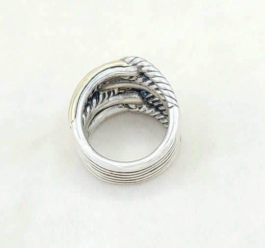  David Yurman Triple- Loop Labyrinth Ring With 18k Gold