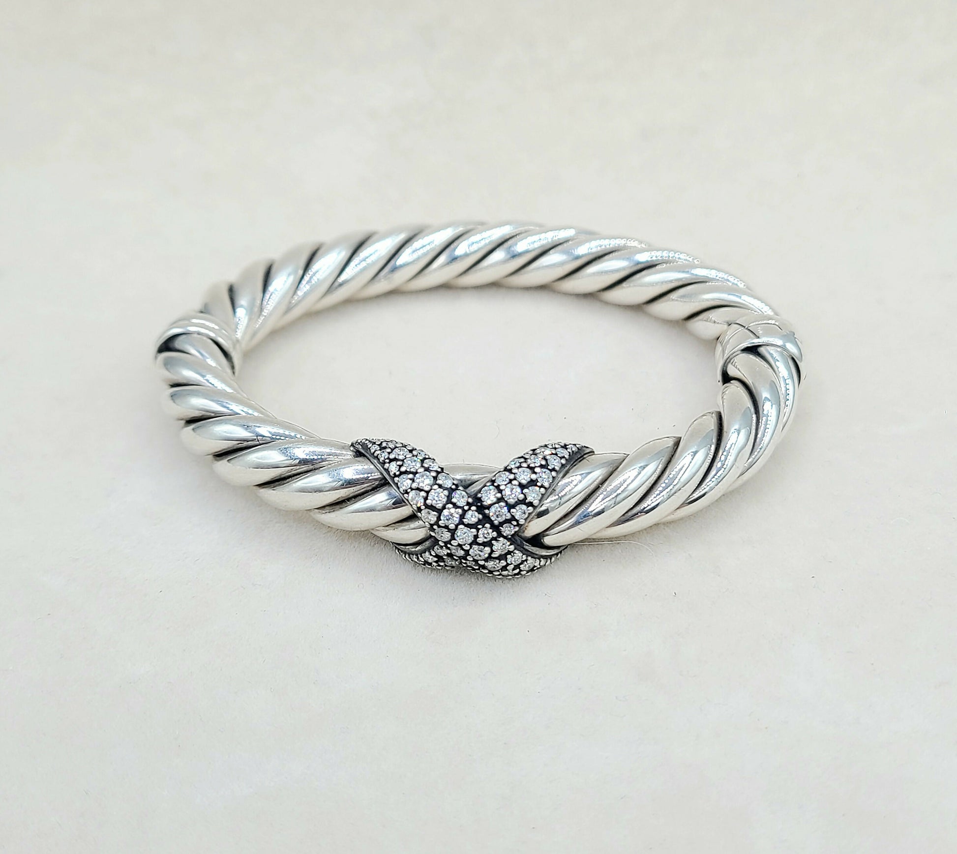 David Yurman Vintage Starlight Diamond X Cable Bracelet