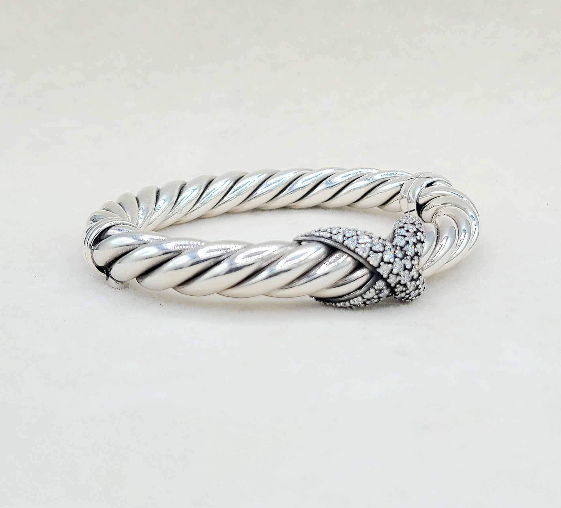 David Yurman Vintage Starlight Diamond X Cable Bracelet