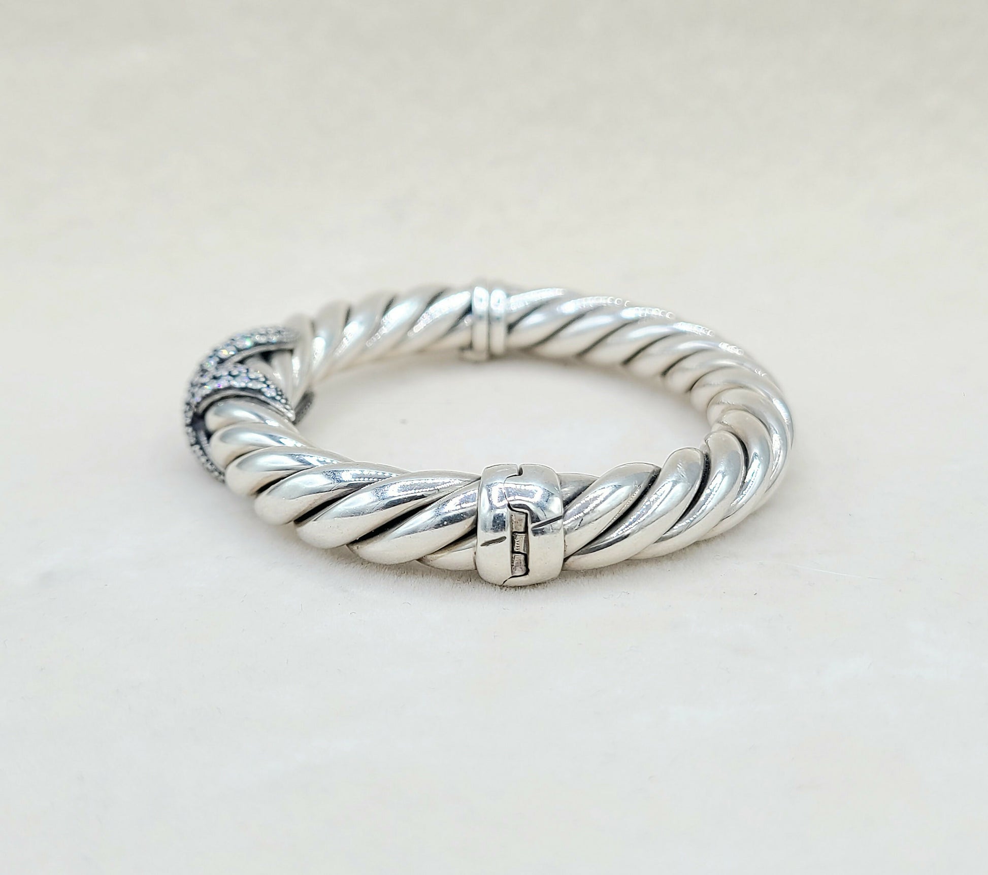 David Yurman Vintage Starlight Diamond X Cable Bracelet