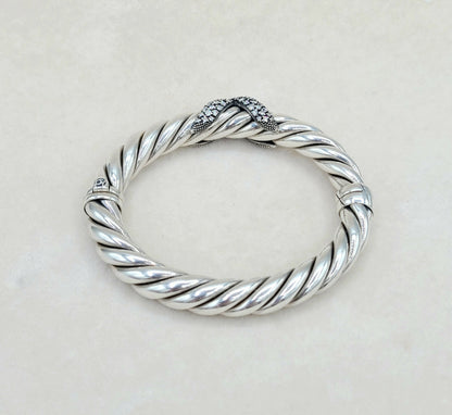 David Yurman Vintage Starlight Diamond X Cable Bracelet