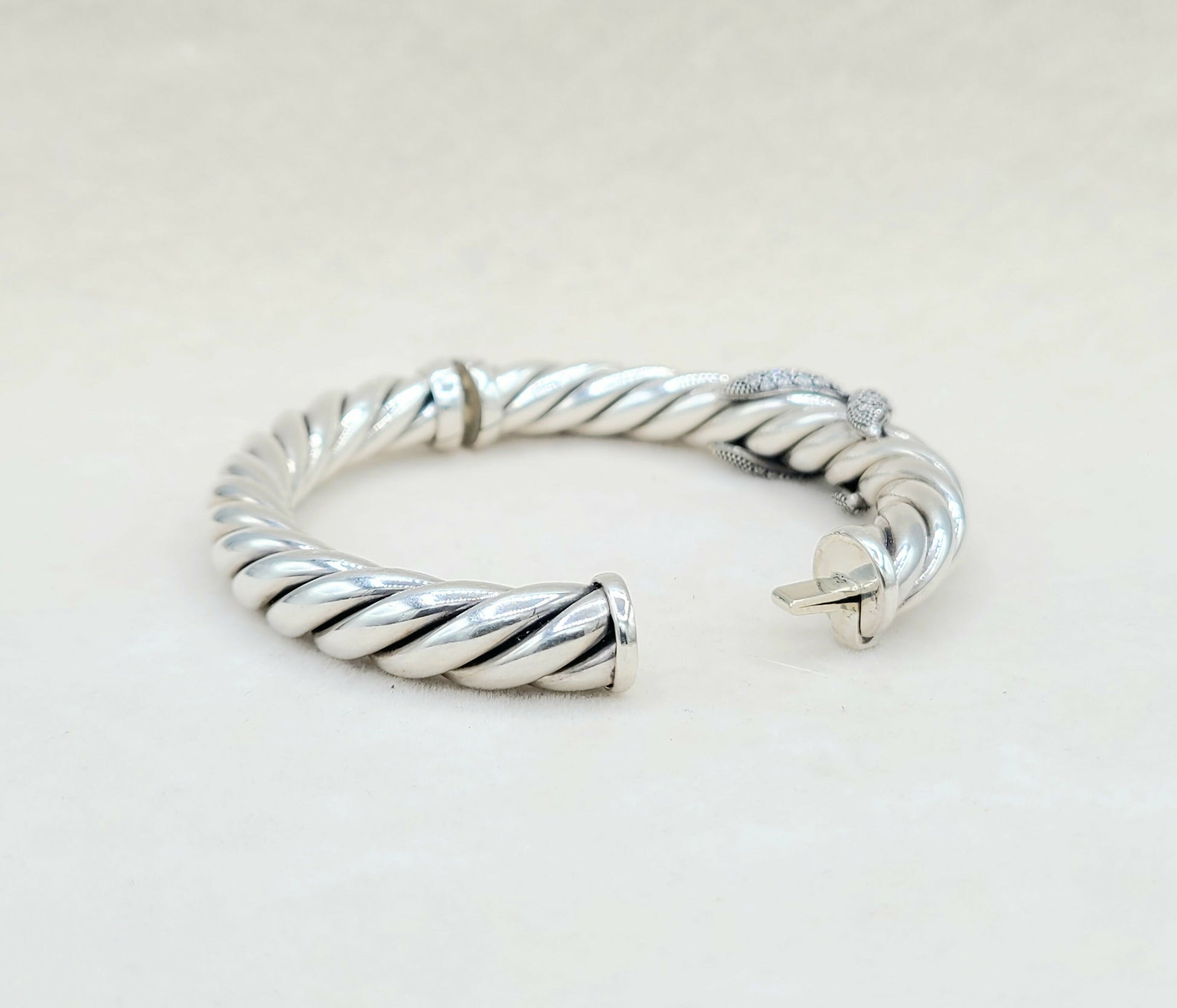 David Yurman Vintage Starlight Diamond X Cable Bracelet