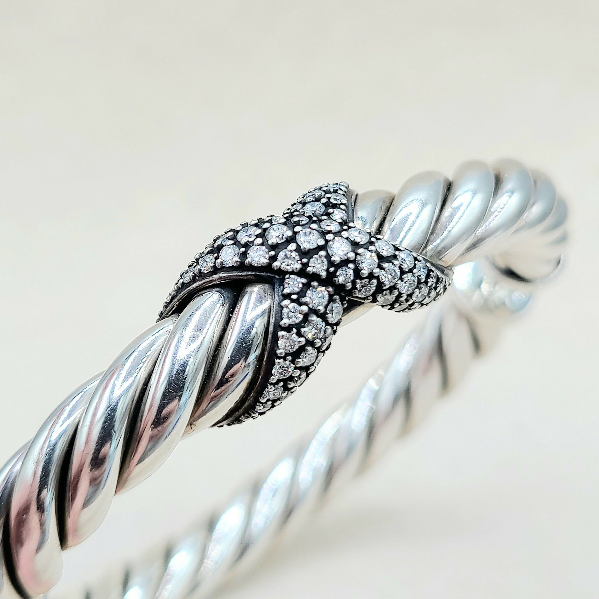 David Yurman Vintage Starlight Diamond X Cable Bracelet