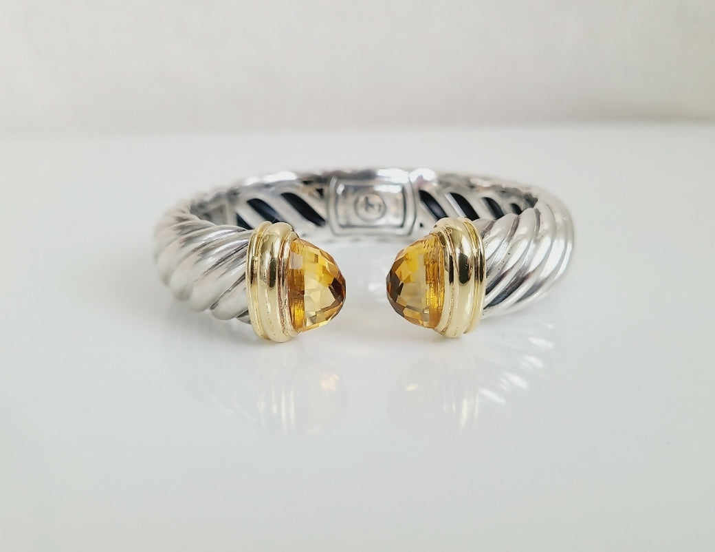 David Yurman Waverly Bracelet 15mm Citrine & 18K Gold  AYW Luxury