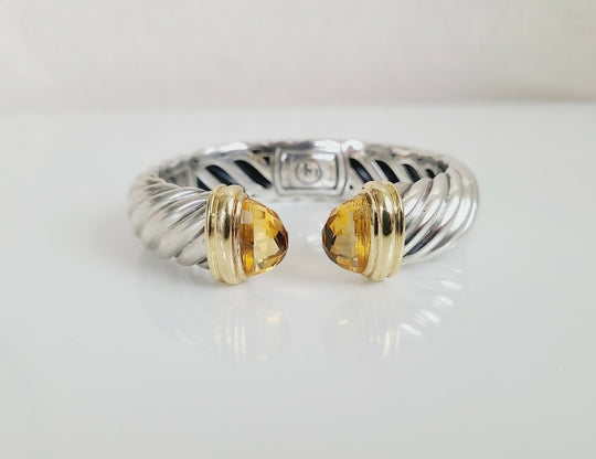  David Yurman Waverly Bracelet 15mm Citrine & 18K Gold