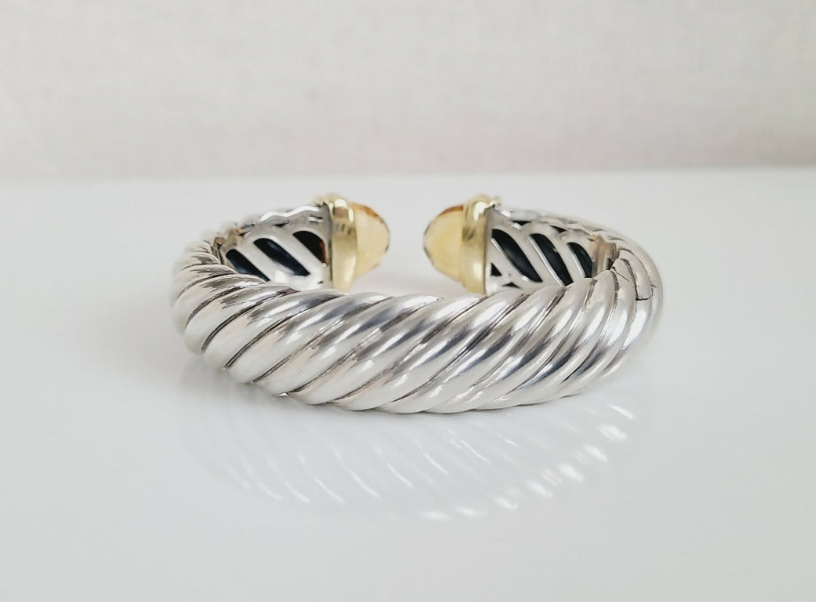 David Yurman Waverly Bracelet 15mm Citrine & 18K Gold  AYW Luxury