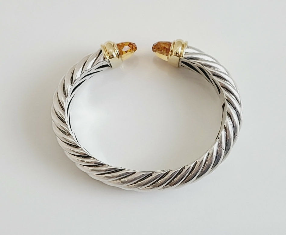 David Yurman Waverly Bracelet 15mm Citrine & 18K Gold  AYW Luxury