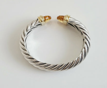 David Yurman Waverly Bracelet 15mm Citrine & 18K Gold  AYW Luxury