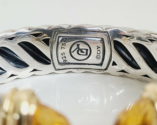  David Yurman Waverly Bracelet 15mm Citrine & 18K Gold