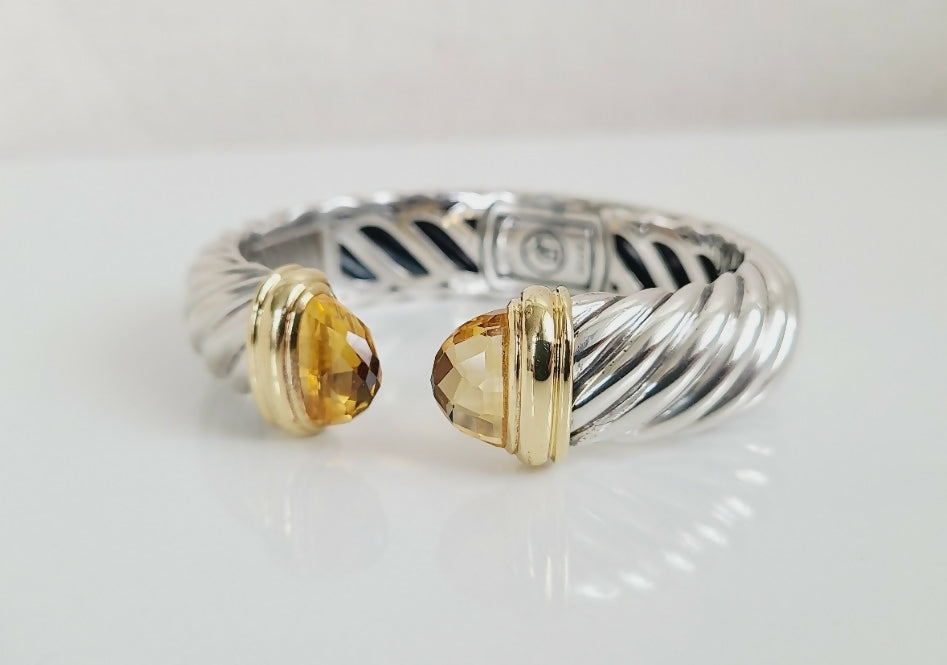 David Yurman Waverly Bracelet 15mm Citrine & 18K Gold  AYW Luxury