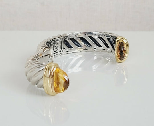  David Yurman Waverly Bracelet 15mm Citrine & 18K Gold