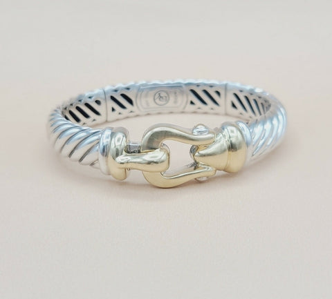  David Yurman Waverly Buckle Cable Bracelet 10mm Gold