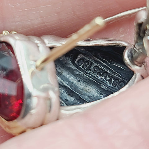  David Yurman Waverly Earrings Garnet, Diamonds & Gold