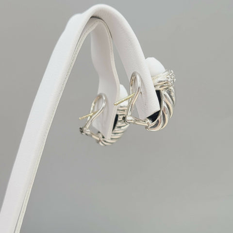  David Yurman Waverly Earrings White Agate & Diamonds