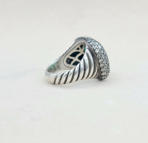  David Yurman Waverly Limited Ring – Green Onyx & Diamonds