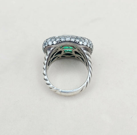  David Yurman Waverly Limited Ring – Green Onyx & Diamonds