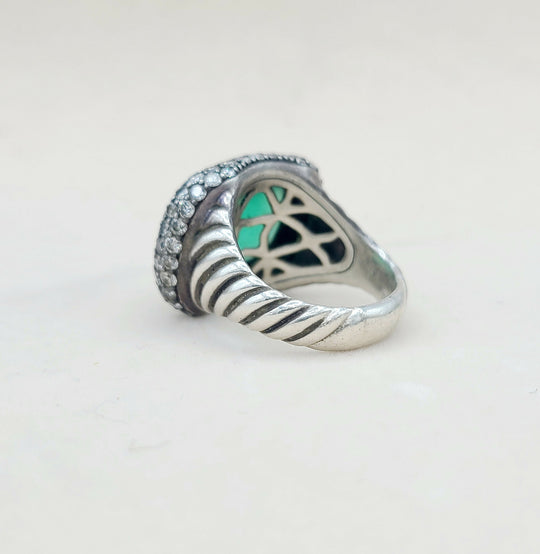  David Yurman Waverly Limited Ring – Green Onyx & Diamonds