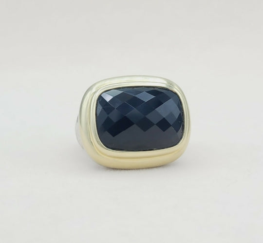  David Yurman Waverly Ring – Black Onyx & Gold