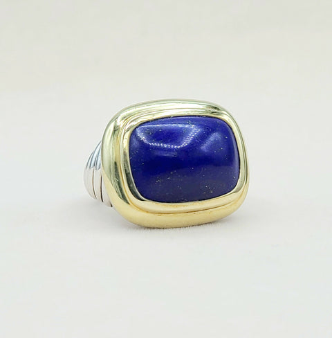  David Yurman Waverly Ring With Lapis Lazuli and Gold