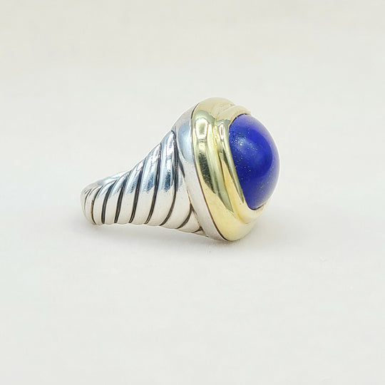  David Yurman Waverly Ring With Lapis Lazuli and Gold