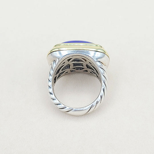  David Yurman Waverly Ring With Lapis Lazuli and Gold