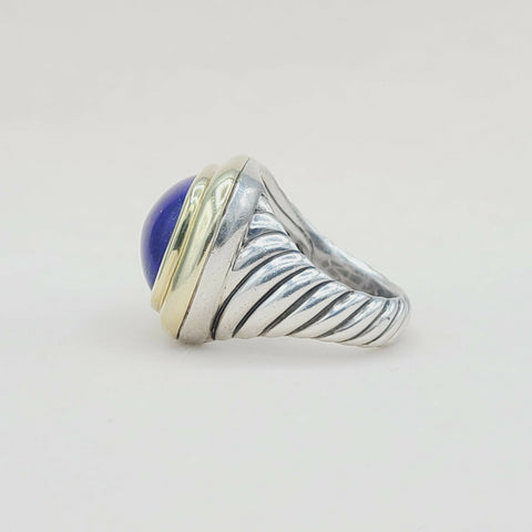  David Yurman Waverly Ring With Lapis Lazuli and Gold
