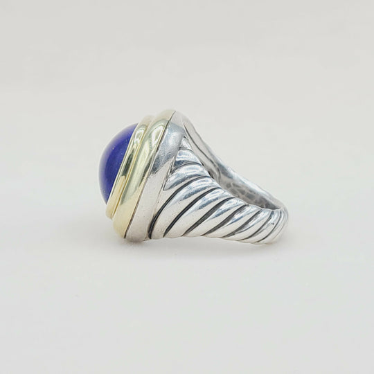  David Yurman Waverly Ring With Lapis Lazuli and Gold