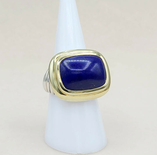  David Yurman Waverly Ring With Lapis Lazuli and Gold