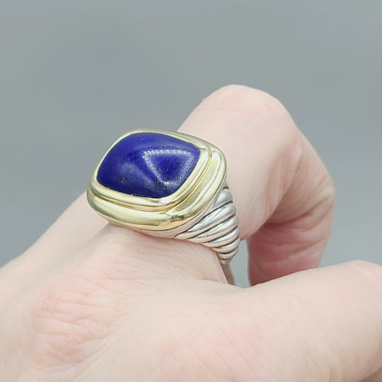  David Yurman Waverly Ring With Lapis Lazuli and Gold