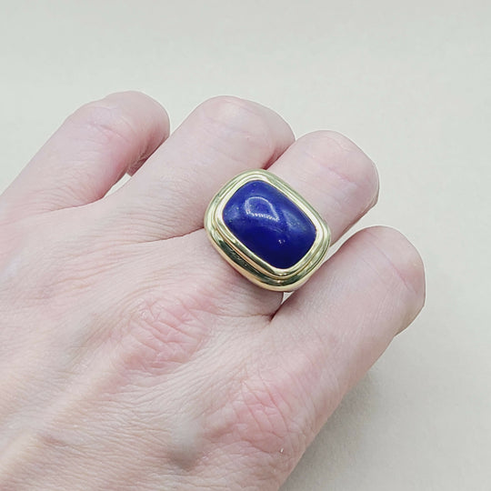  David Yurman Waverly Ring With Lapis Lazuli and Gold