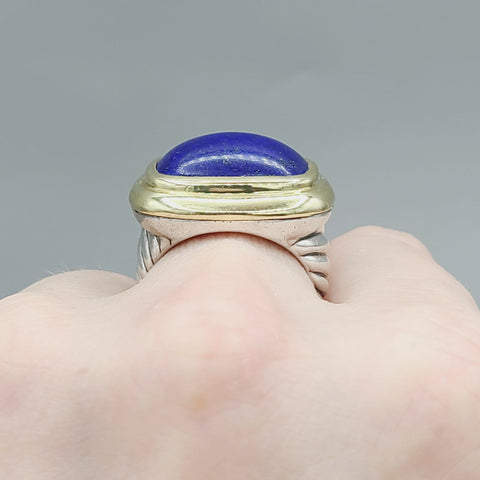  David Yurman Waverly Ring With Lapis Lazuli and Gold