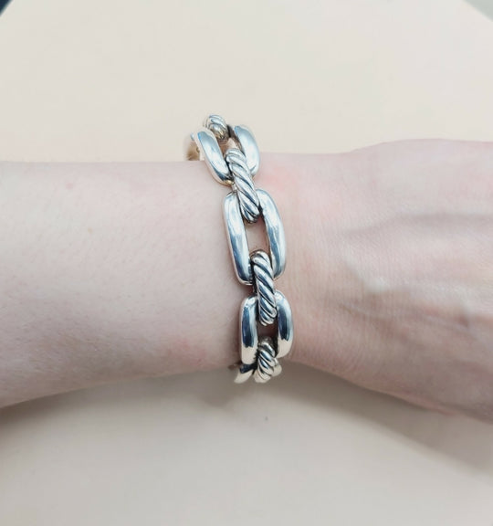  David Yurman Wellesley Chain Link Cuff Bracelet