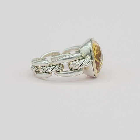  David Yurman Wellesley Link Ring – Citrine & Gold