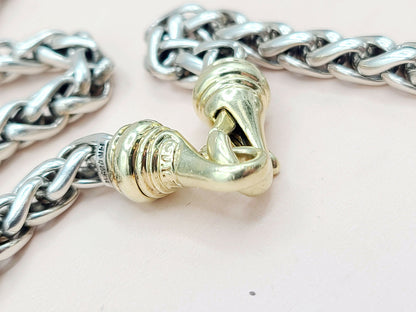 David Yurman Wheat Chain Necklace 6mm Gold Buckle 16"  AYW Luxury