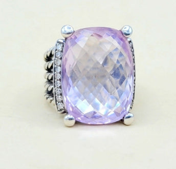  David Yurman Wheaton 20×15 Lavender Amethyst Diamond Ring