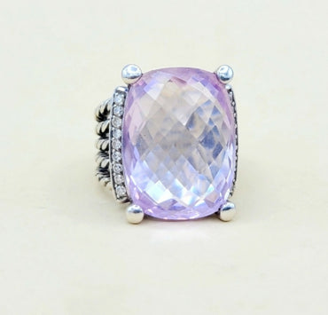  David Yurman Wheaton 20×15 Lavender Amethyst Diamond Ring