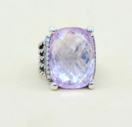  David Yurman Wheaton 20×15 Lavender Amethyst Diamond Ring