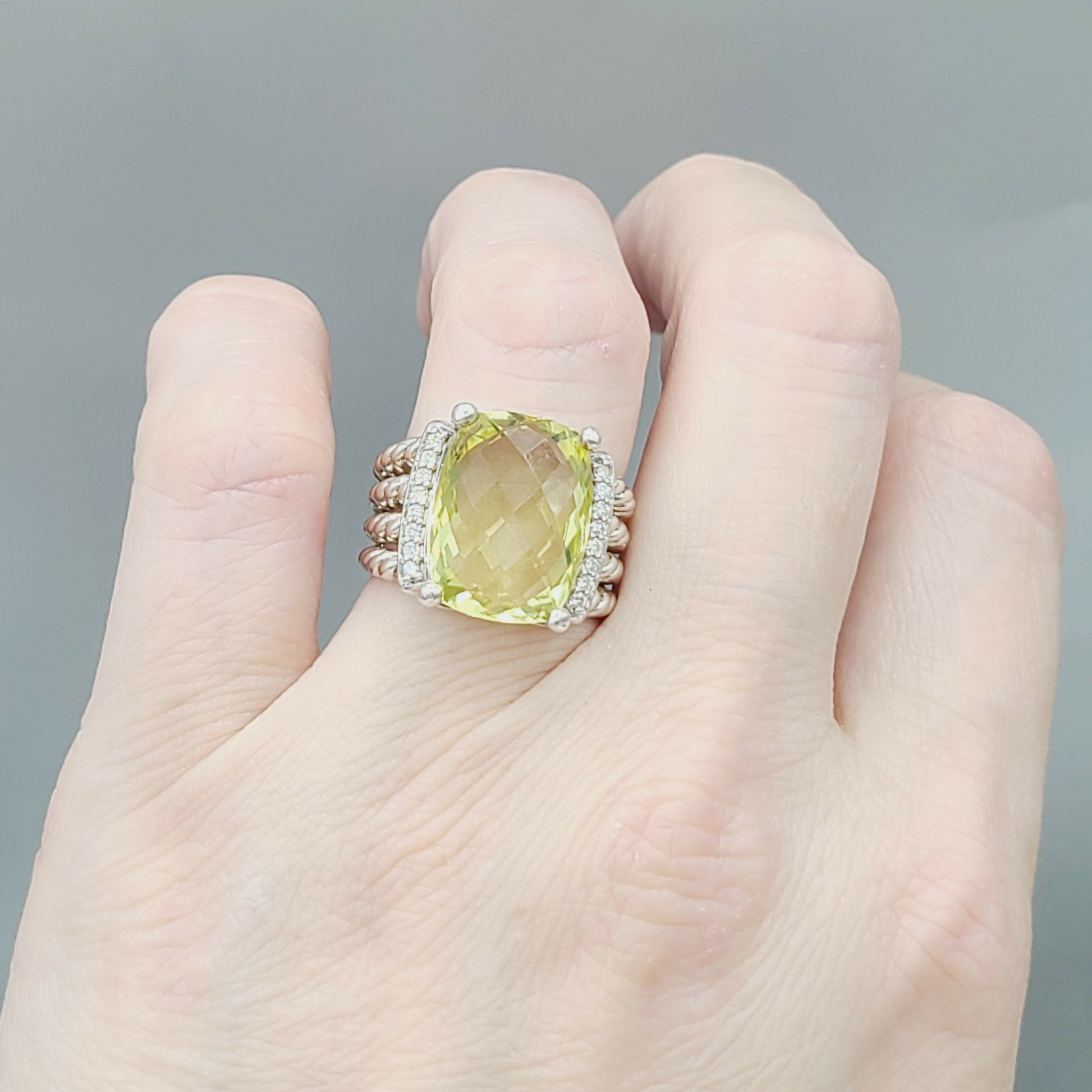 David Yurman Wheaton Lemon Citrine Diamond Ring | Certified Pre-Owned  AYW Luxury #