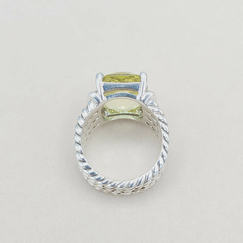  David Yurman Wheaton Ring – 16×12 Lemon Citrine & Diamonds