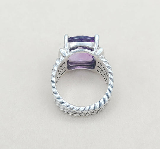  David Yurman Wheaton Ring 16x12 Amethyst & Diamonds