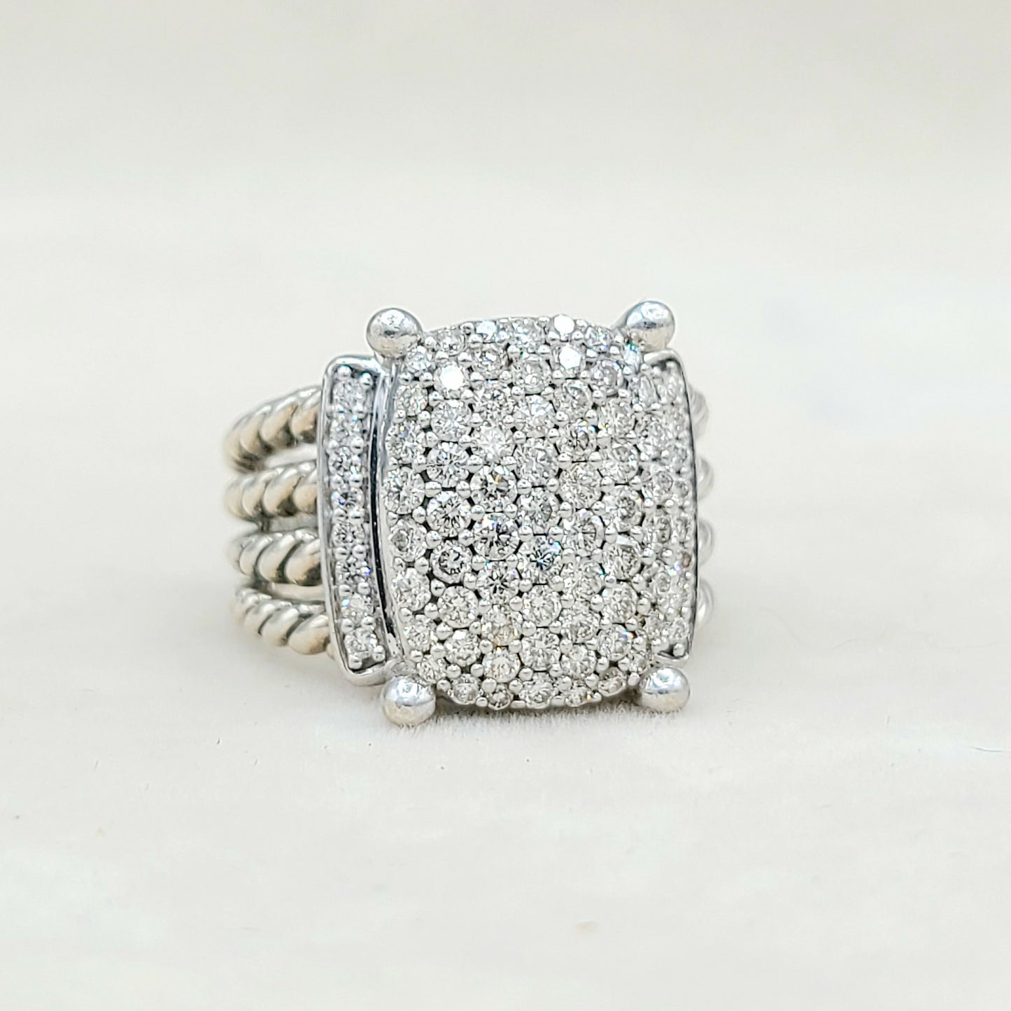 David Yurman Wheaton Ring 16x12 Pavé Diamonds  AYW Luxury #