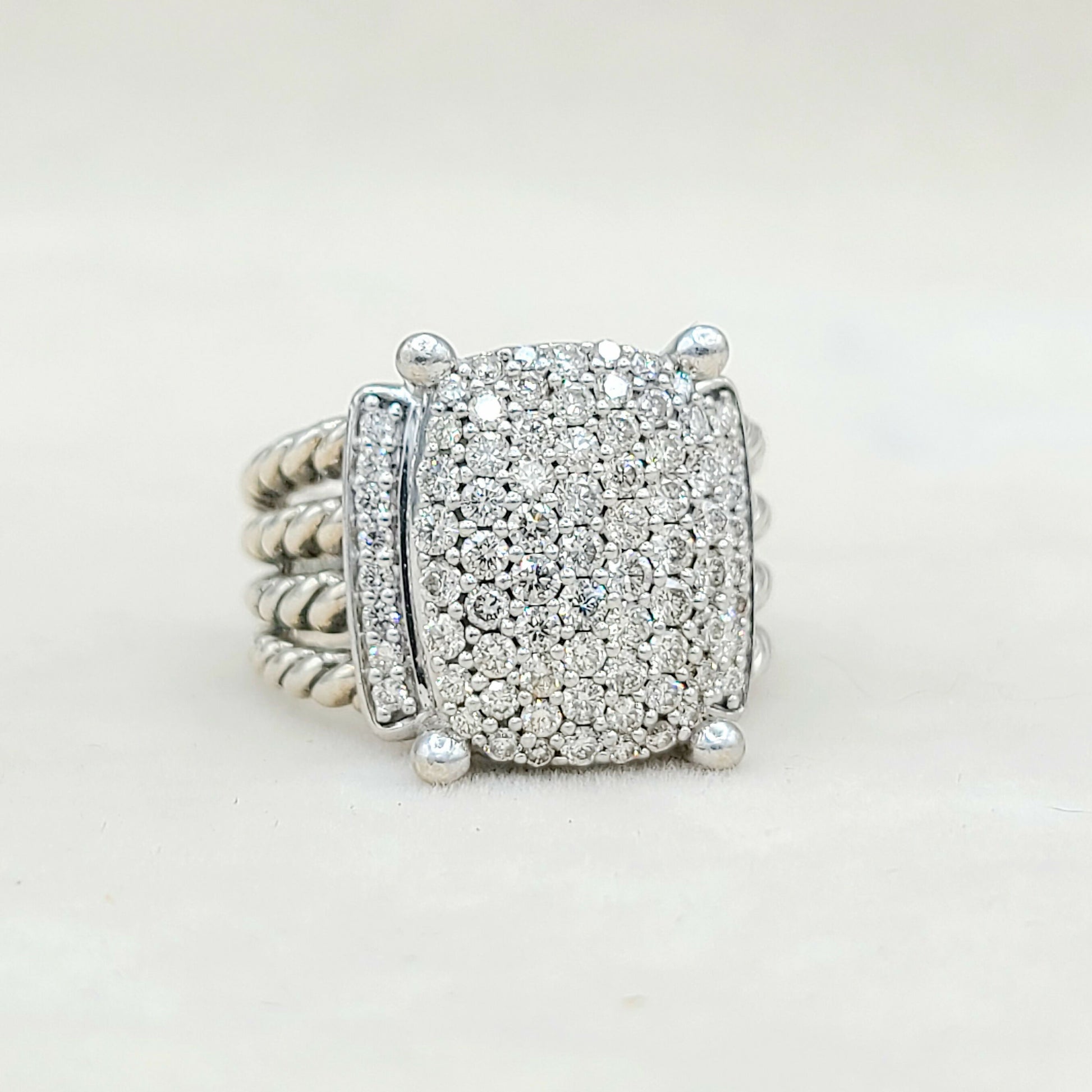 David Yurman Wheaton Ring 16x12 Pavé Diamonds  AYW Luxury #