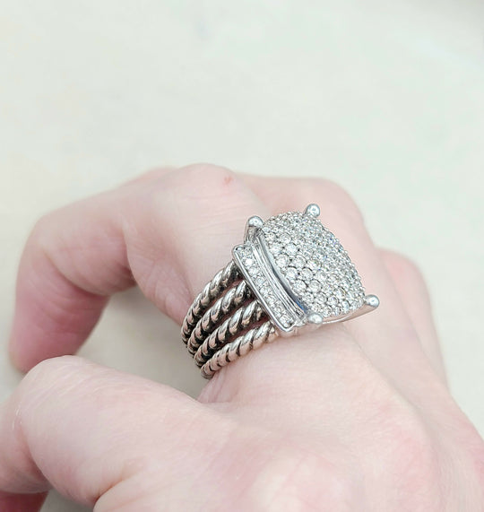  David Yurman Wheaton Ring 16x12 Pavé Diamonds