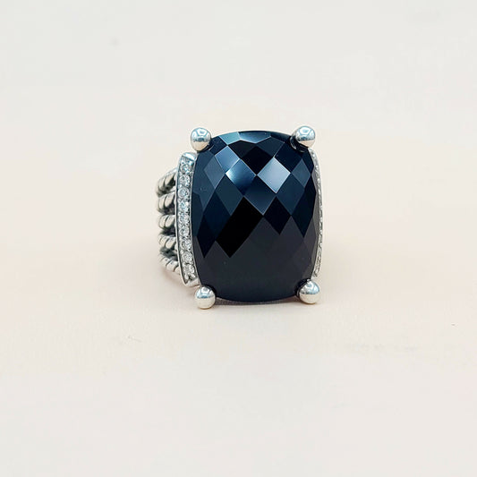 David Yurman Wheaton 20x15 Black Onyx Diamond Ring