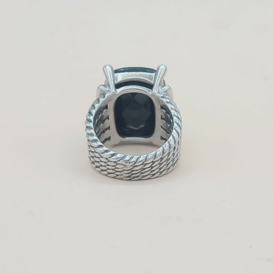  David Yurman Wheaton Ring 20x15 Black Onyx & Diamonds