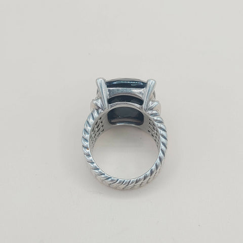  David Yurman Wheaton Ring 20x15 Black Onyx & Diamonds